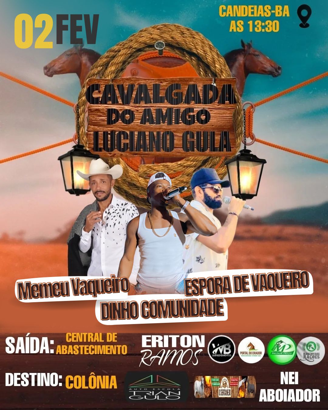 Cavalgada do Gula em Candeias: Uma Jornada de muita música com o cantor Dinho Comunidade.